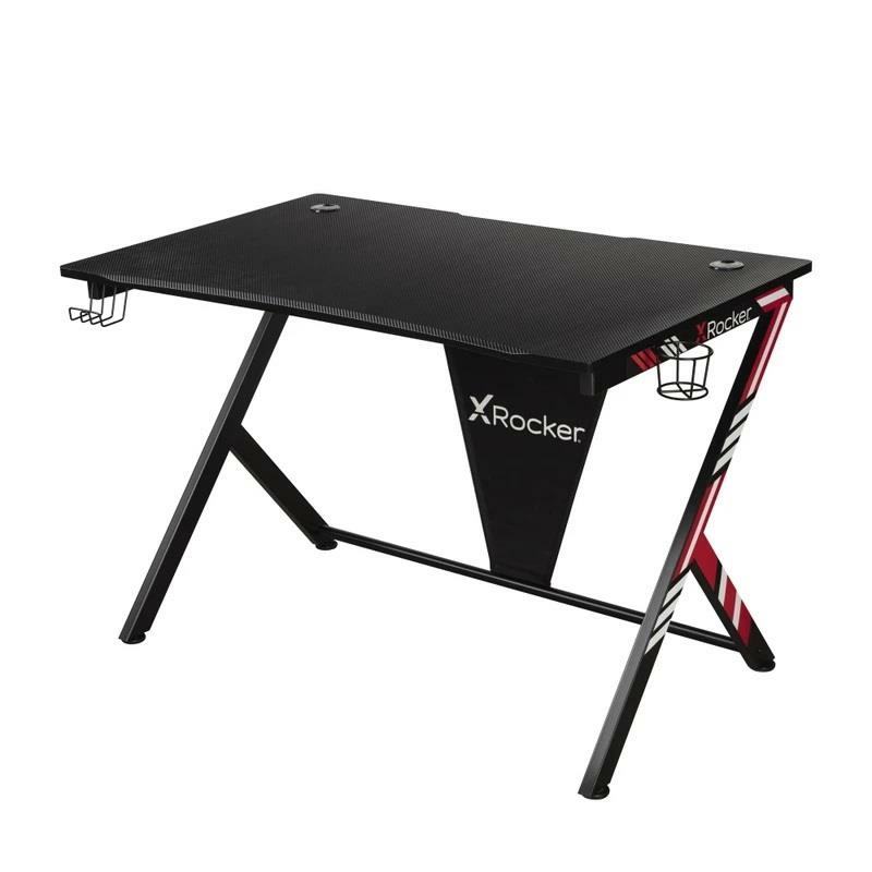 X rocker ocelot gaming desk black & red