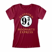 Harry potter - t-shirt girl - hogwarts express platform 9 3/4 (l)