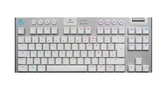 Logitech clavier mécanique de jeu tkl sans pavé numérique lightspeed rgb sans fil avec commutateurs gl tactile g915 blanc - azer