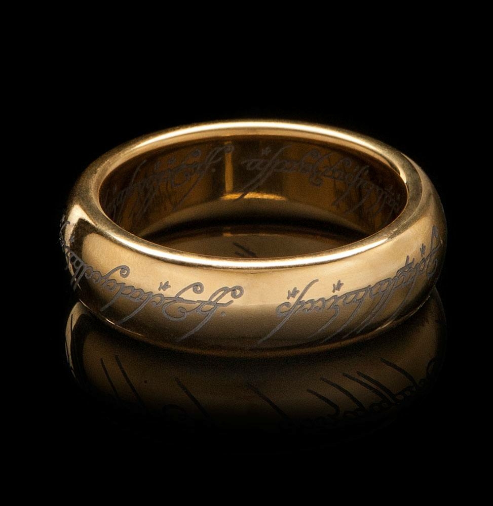 Le seigneur des anneaux bague tungst ne anneau unique plaqu or 06