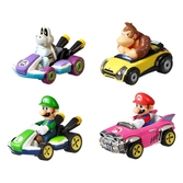 Mario kart hot wheels pack 4 véhicules métal 1/64 dry bones, donkey kong, luigi & mario