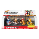 Mario kart hot wheels pack 4 véhicules métal 1/64 mario, donkey kong, diddy kong, orange yoshi