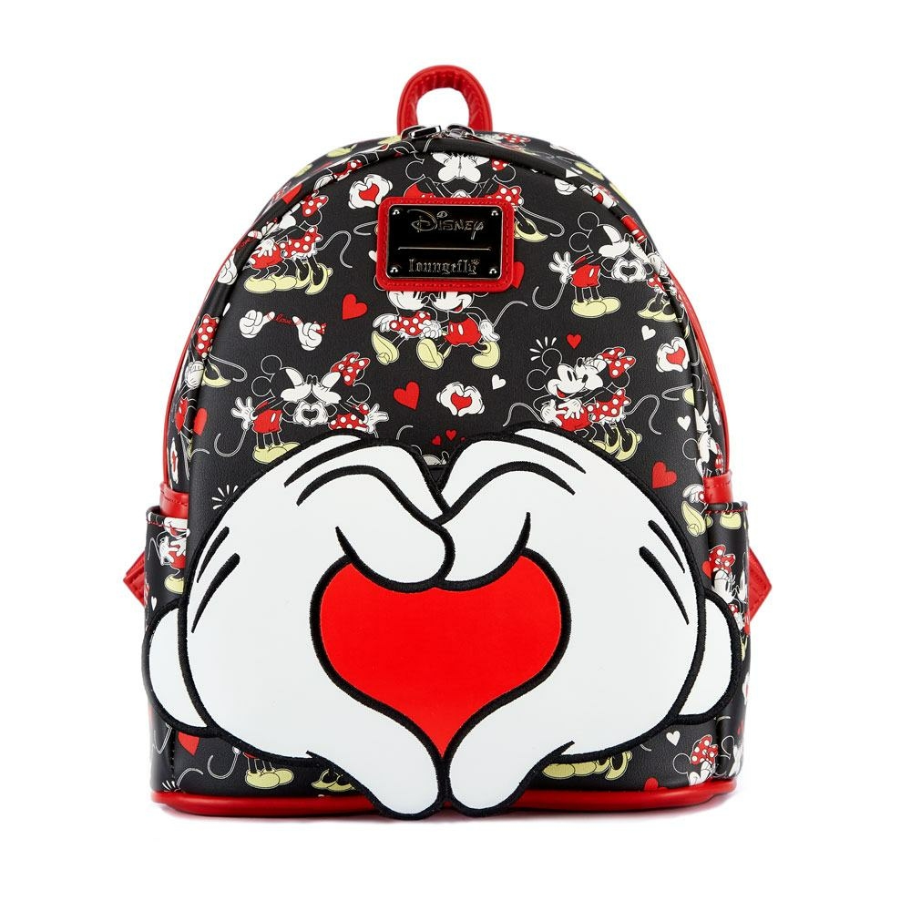 Loungefly: Disney - Mickey And Minnie Heart Hands Mini Backpack - Classeurs