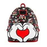 Loungefly: disney - mickey and minnie heart hands mini backpack - Classeurs