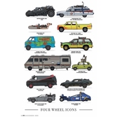 Four wheels - icones - poster 61x91.5cm