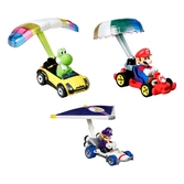 Mario kart hot wheels pack 3 véhicules métal 1/64 yoshi, waluigi, mario