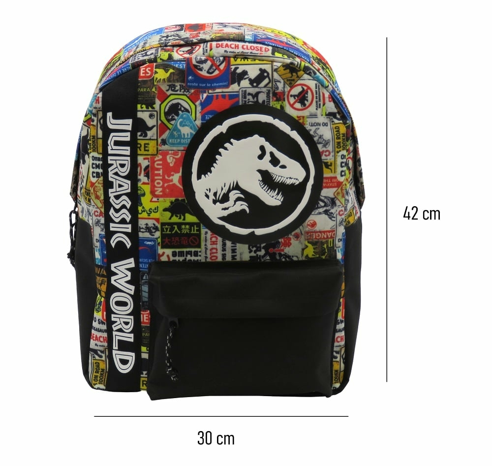 Jurassic world sac dos 30x14x42cm