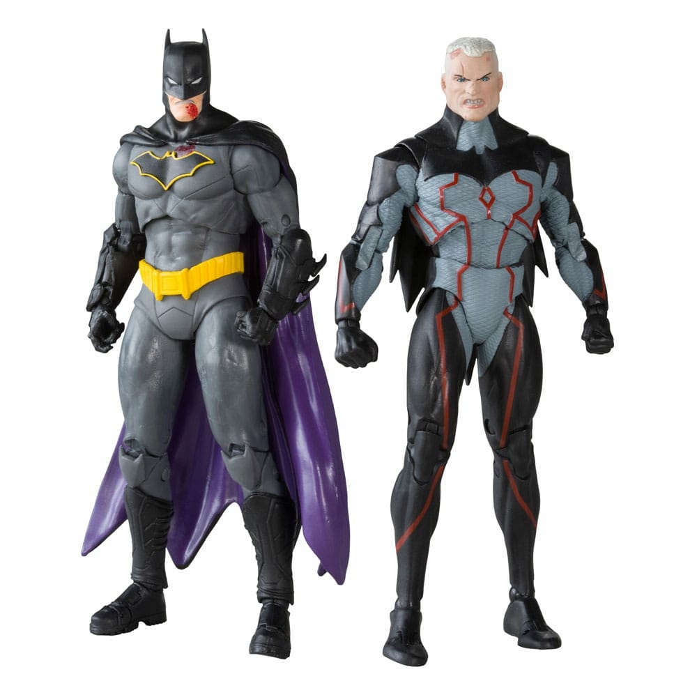 Dc collector figurines pack de 2 omega (unmasked) & batman (bloody
