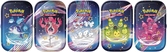 Pokémon tcg - scarlet & violet - paldean fates mini tin (maushold / smoliv / tinkatink / finizen / flamigo - 1x random mini tin)