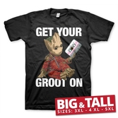 Guardians of the galaxy 2 - t-shirt big & tall - get your groot (5xl)