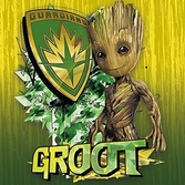 GUARDIANS OF THE GALAXY 2 - Canvas 40X40 - Groot Shield