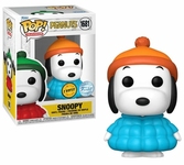 Peanuts - pop television n° 1681 - snoopy in coat avec chase