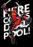 Deadpool merc - magnetic metal poster 15x10 - here he comes