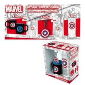 MARVEL - Coffret Cadeau Captain America Verre + Porte Cles + Mini-Mug