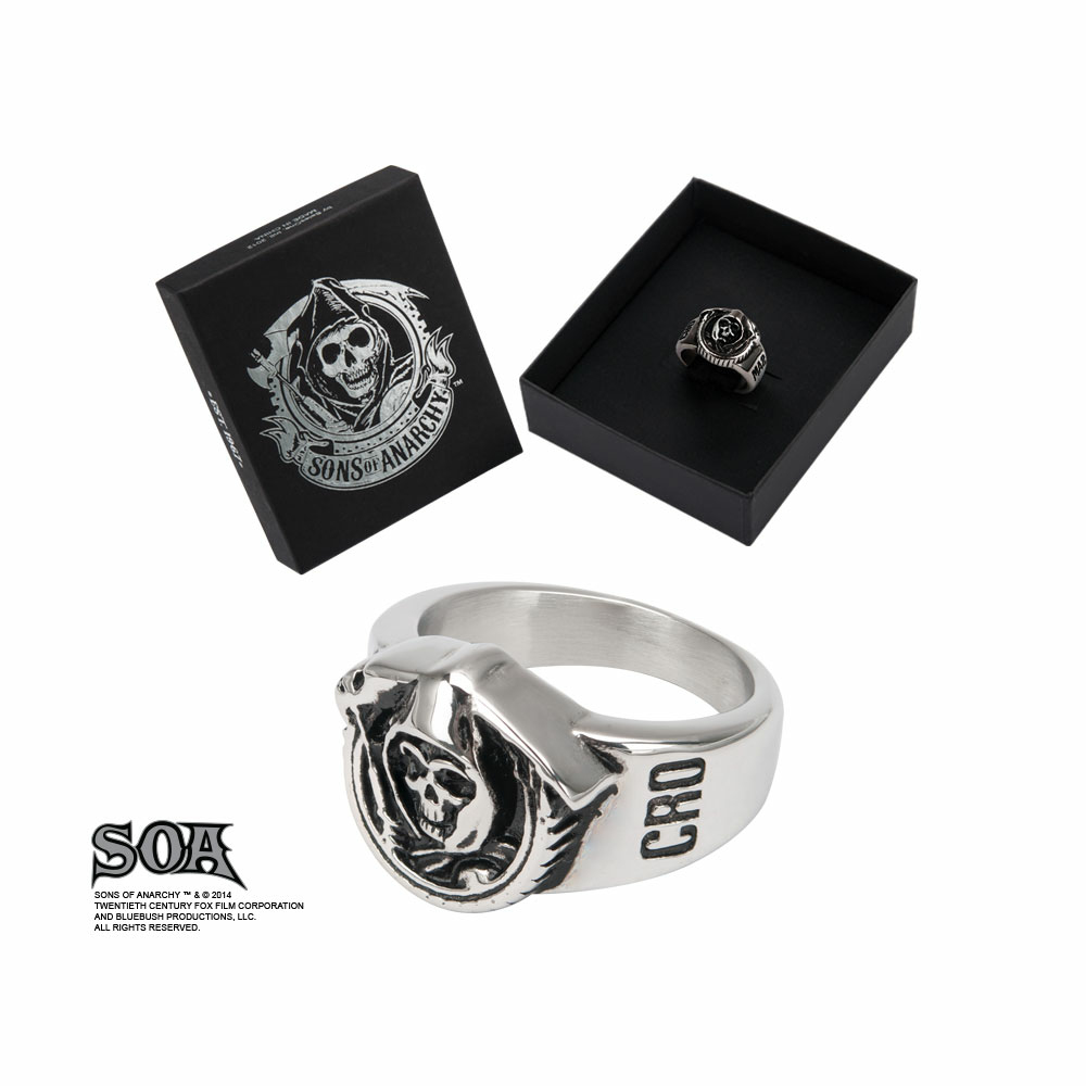 Bague Acier Inoxydable Sons of Anarchy SAMCRO Faucheuse Taille 60