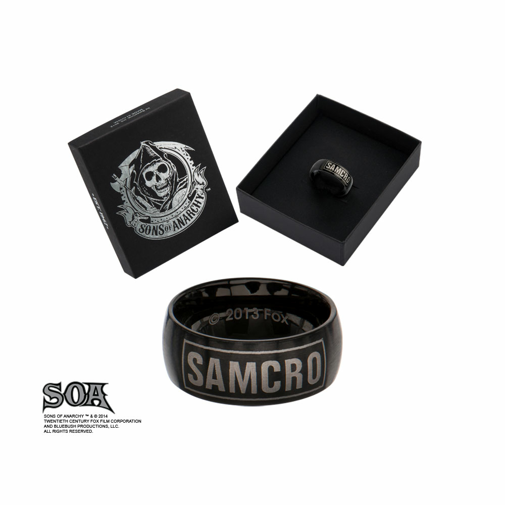 Bague Acier Inoxydable Sons of Anarchy SAMCRO Noire Taille 60