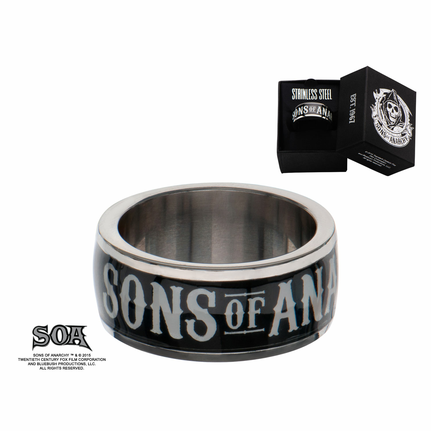 Bague Acier Inoxydable Sons of Anarchy Taille 69