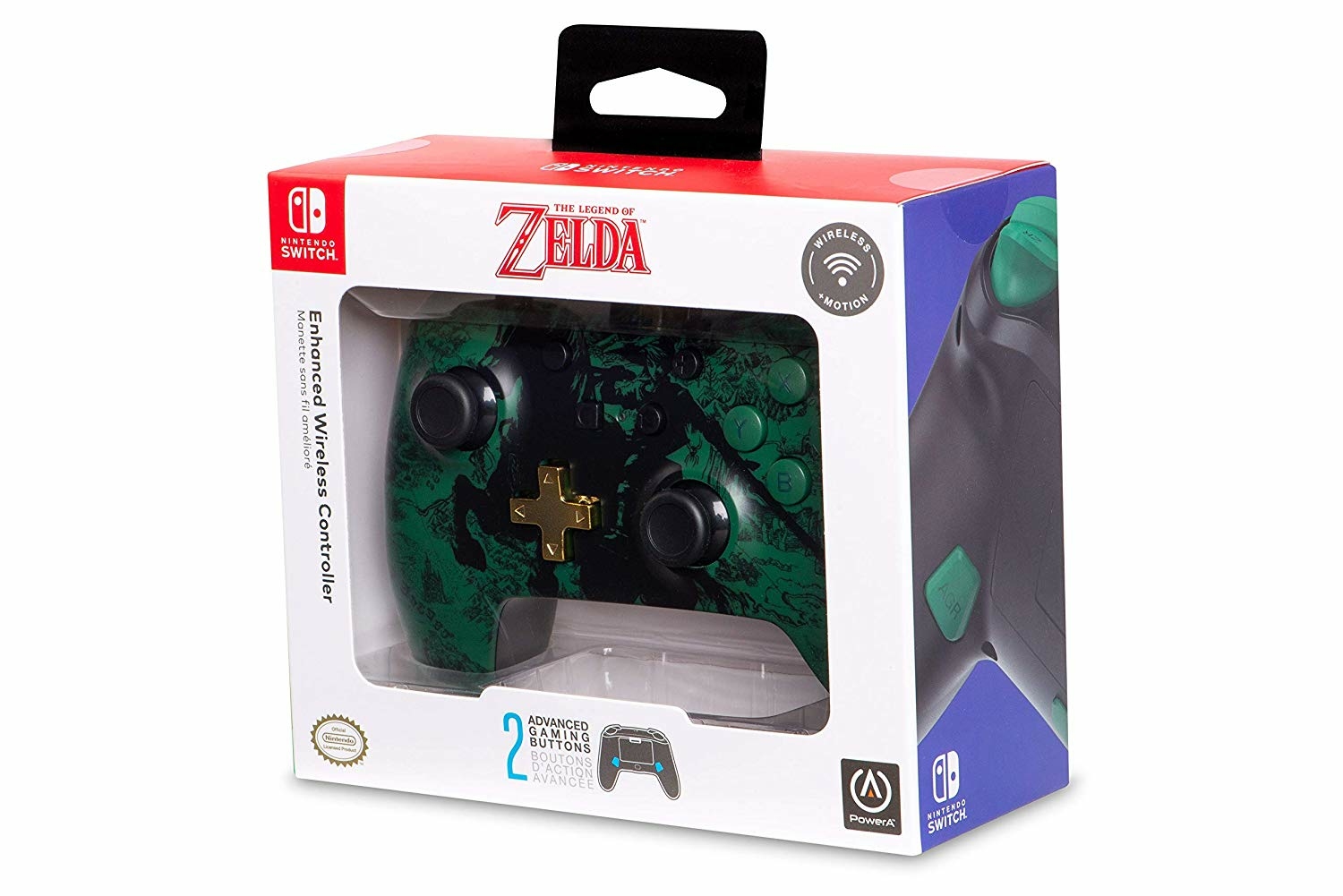 Manette sans fil PowerA Zelda verte pour Switch