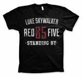 Star wars - t-shirt luke skywalker red 5 standing - black (s)