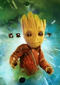 Guardians of the galaxy 2 - magnetic metal poster 45x32 - groot space