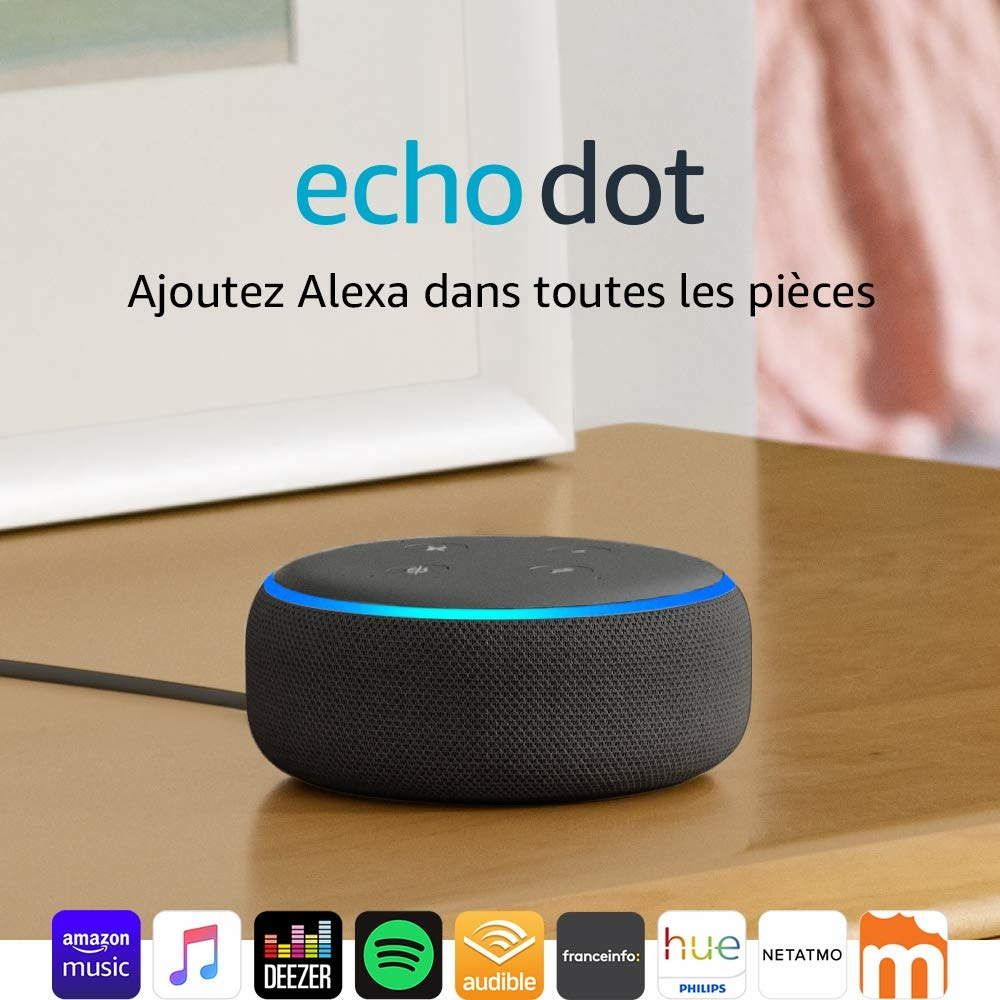 Où Trouver Echo Dot (3ème Génération), Enceinte Connectée Avec Alexa, Tissu  Anthracite Le Moins Cher