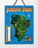 Jurassic park - map - poster woodarts 3d en bois '30x40cm'